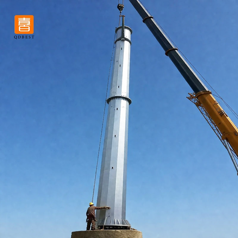 info-1-1 Hot Dip Galvanized Single Tube Steel Pipe Tower